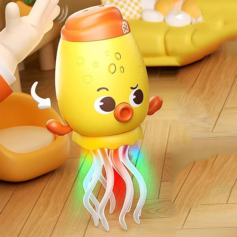 Electric Dancing Octopod with Music Crawling Interactive Octopod Type C Cable Obstacle Sensor Octopod for Education Toddler Toy