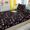 Simple 1 Modern Heart-Shaped Printed Matte Fitted Sheet, Bedroom Printed Bed Cover, Bedding Excluding Pillowcases