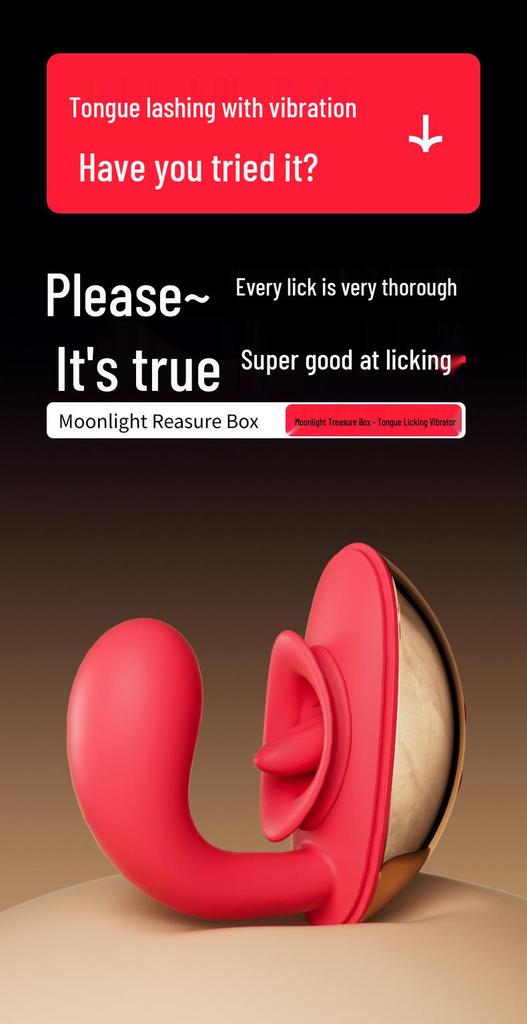 Moonlight Vibrating Clitoral Stimulator: Multi-Frequency Insertable Tongue Licking Sex Toy for Women's Self-Pleasure.