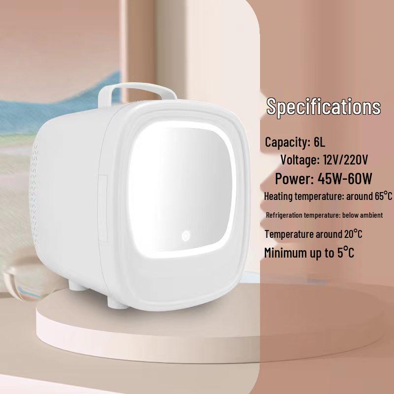 4L Dual-Use Mini Fridge for Car and Home - Ideal for Makeup, Masks, and Cosmetics
