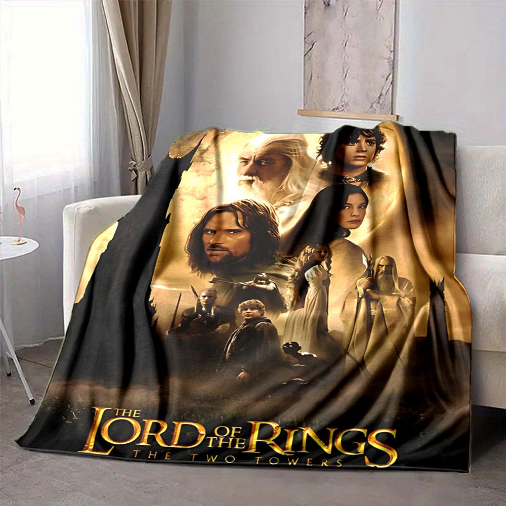 1pc The Lord of the Rings Flannel Throw Blanket Lightweight Soft Warm All Season Blanket for Sofa, Bed, Travel,L1028039