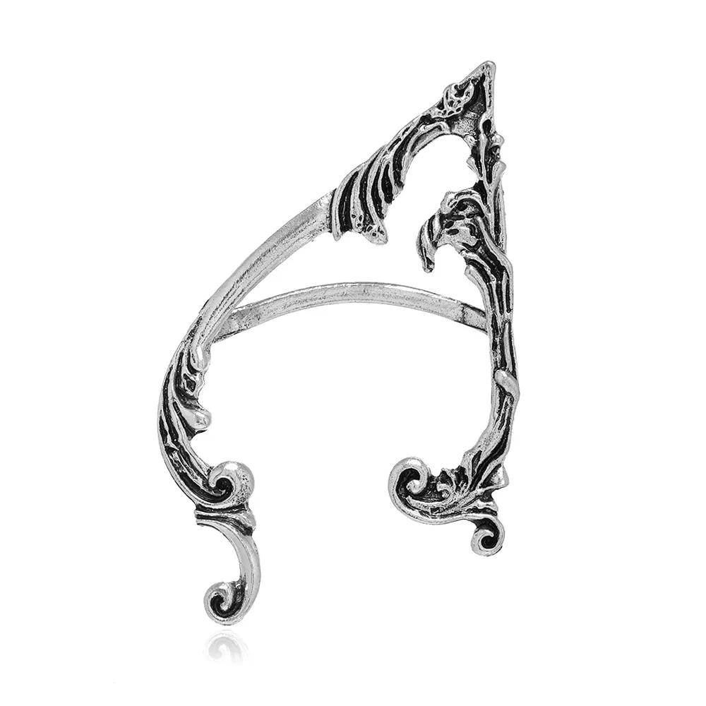 Punk Fairy Ear Cuff Goth Earring Dark Elf Ear Clip Earrings For Women Retro Silver Color Hip Hop Halloween Party Jewelry Gift
