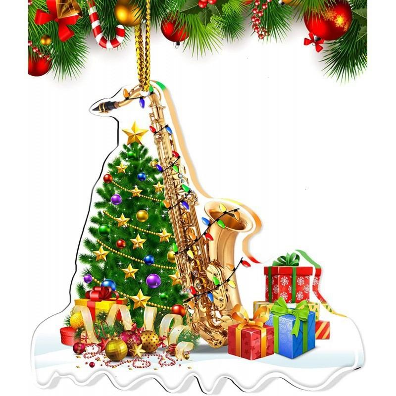 

Акриловые музыкальные разноцветные подвески для рождественских елок и салонов автомобилей Saxophone
