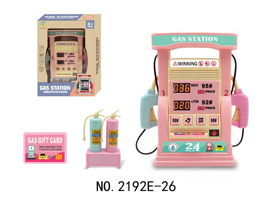 Kids Petrol Station Playset with Voice Prompt and Counting Function Die Cast Cars Steering Wheel Toy