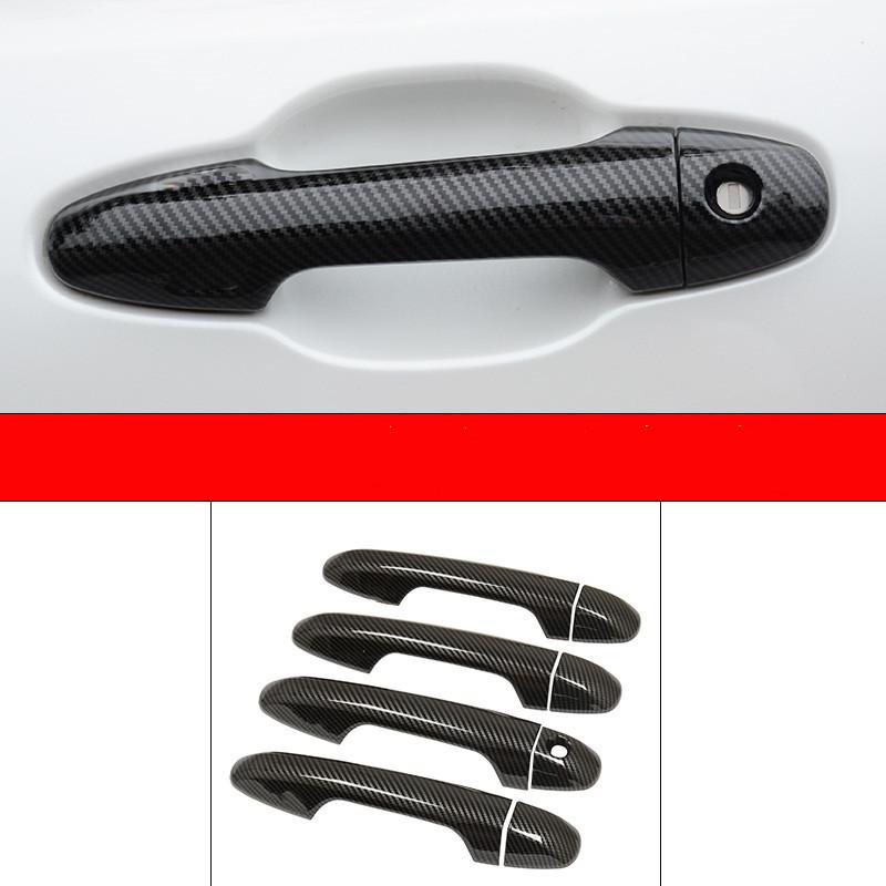 Door Handle Bowl Cover For Toyota Highlander Kluger 2015- Carbon Fiber Chrome Car Decor Trim Sticker Styling Accessories