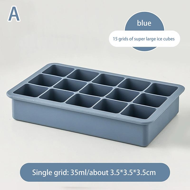 6/15 Grid Big Ice Tray Mold Giant Jumbo Large Food Grade Silicone Ice Cube Square Tray Mold Diy Ice Maker Ice Cube Tray With Lid