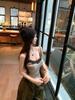 Gray Lace Polka Dot Camisole with Chest Pads - Women's Slimming Summer Top