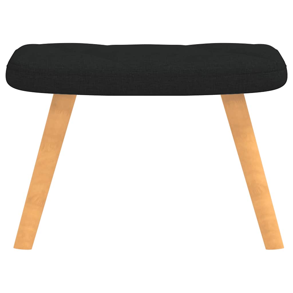 Vidaxl Armchair with Footrest, Black, Fabric Upholstered