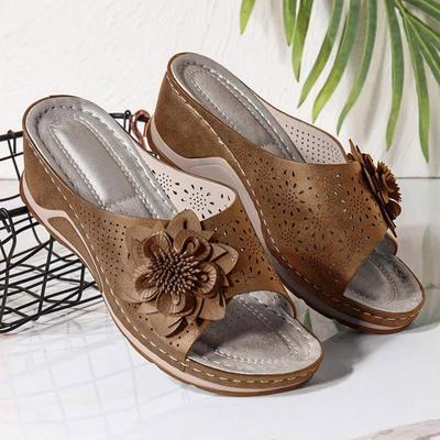 Frauen Sandalen Weiche Heels Sommer Sandalen Mit Keile Schuhe Frauen Blume Hausschuhe Casual Plattform Schuhe Plus Größe 43