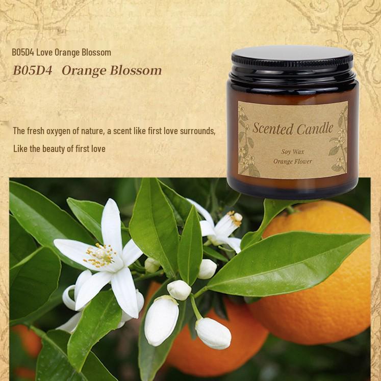 3.5oz Vintage Brown Amber Glass Soy Wax Scented Candle DIA 60*H 65mm - Wax weight 100g