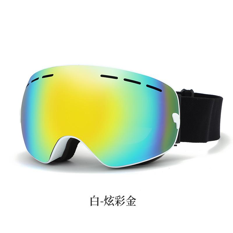 Double-layer anti-fog ski goggles TPU High-definition wind and snow protection goggles for adults with buckle for mountaineering and cross-country