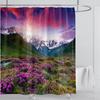 Modern 3D Printing Forest Refreshing Scenery Shower Curtain Waterproof Landscape Green Plant Mountain With Hooks Bathroom Decor