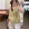 Summer New Retro Lace Sleeveless Fried Vest Women's Loose Jacquard Embroidered Suspender Top
