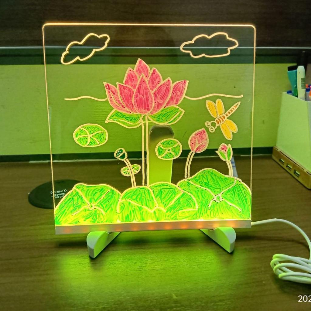 DIY Fluoreszierende Zeichentafel für Kinder - Abwischbar, Leuchtend, Transparente Nachrichtentafel Staffelei
