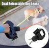 Double Ended Leash, Double Dog Leash for Two Dogs with Tangle-Free Swivel, Dog Leashs with LED Flashlight for Small & Large Dog