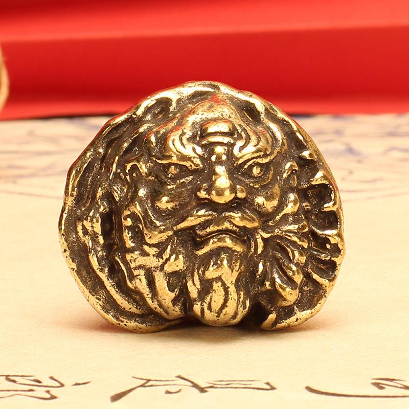 Zhong Kui Messing Walnuss Gesundheitsbälle - Dreieckiger Bodhi Bronze Kreatives Geschenk