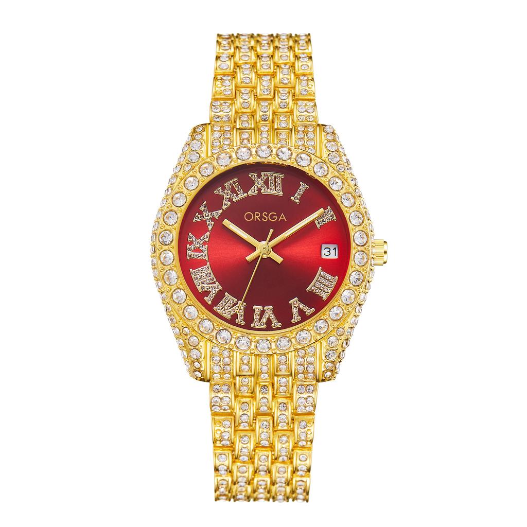 Luxury Jewelry Watch For Women Hip Hop Brand Fashion Waterproof Iced Diamond Quartz WristWatch Ladies Gift