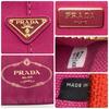PRADA Canapa Mini Handbag Tote Shoulder Bag Canvas 2WAY Pink Logo Jacquard Women's