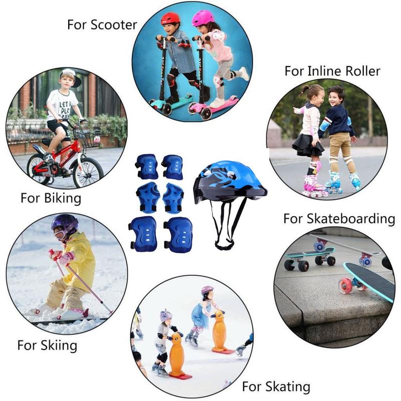 Infant Bicycle Helmet Set with Adjustable Knee Elbow Wrist Pads Safety Protective Gear for Outdoor Activities