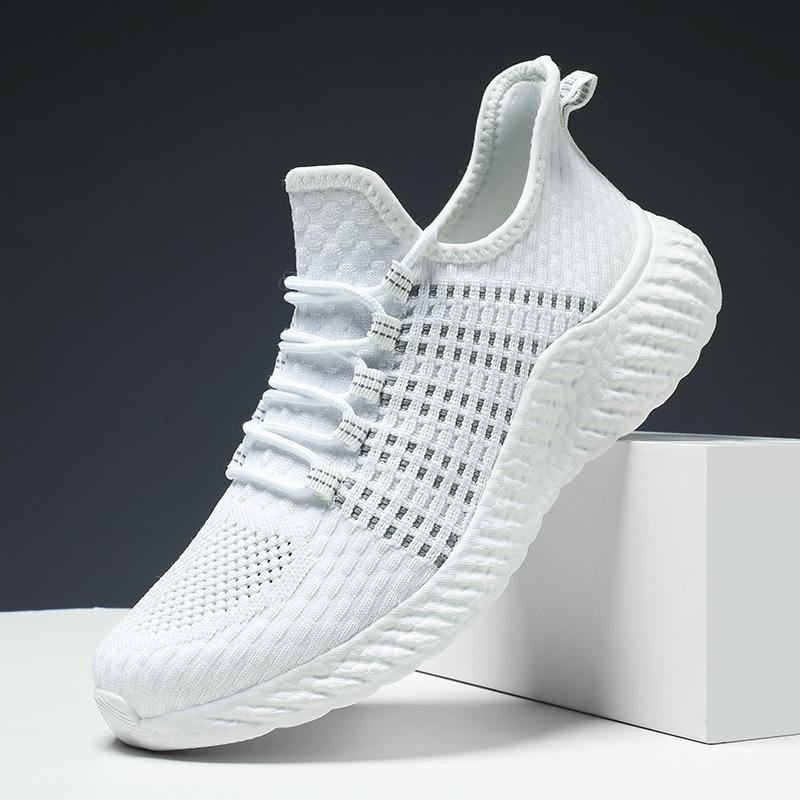 Autumn new men's flying woven sports shoes fashion men's shoes casual shoes student running shoes