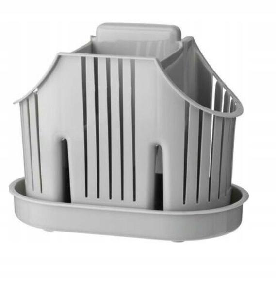 Rico cutlery drainer with stand, 3 compartments, gray