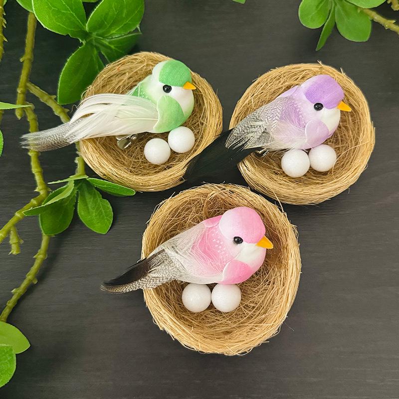Decorative Bird Nest and Branch Ornament for Balcony and Garden Walls