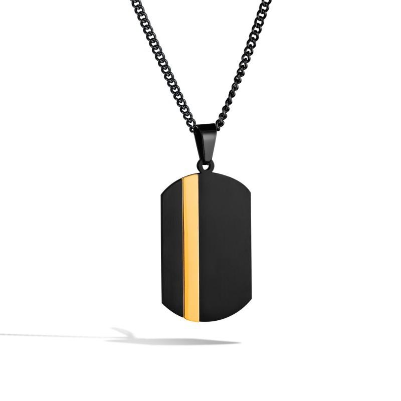 Men's Stainless Steel Necklace Fashionable Simple Versatile Trendy Military Brand Pendant Titanium Accessory