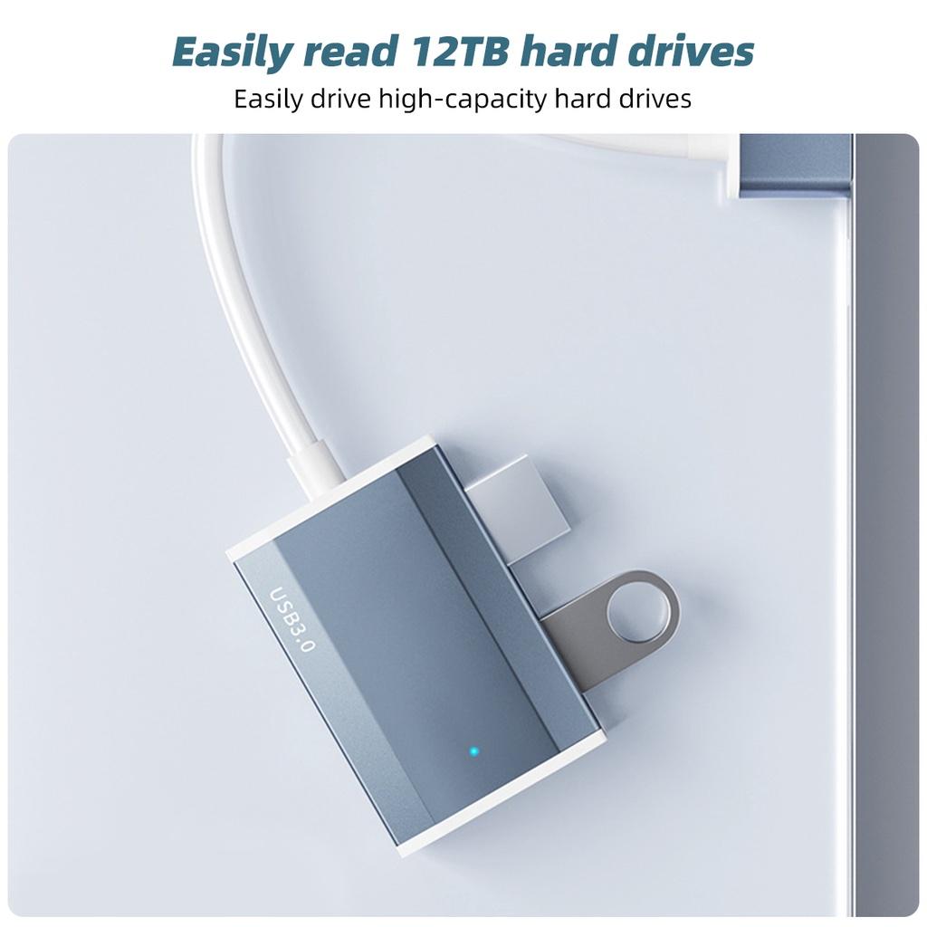 FONKEN 4 In 1 USB/Type-C Hub USB3.0*1+USB2.0*3 Fast Transfer Expander Docking Station for Hard Drive USB Stick Keyboard Conncector