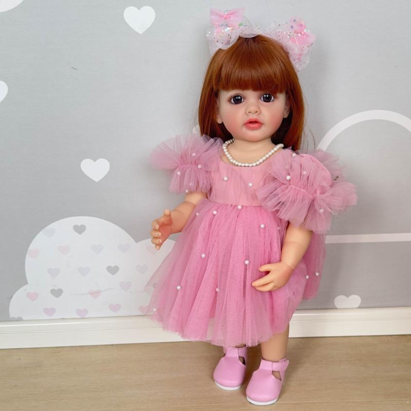 Lifelike 55cm Full Silicone Body Reborn Baby Doll Betty So Truly Like Toddler Baby Dolls for Girls Straight Leg Standing Reborn Boneca Menina Kid Gift