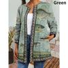 Vintage Floral Print Ethnic Style Jacket Plus Size Tribal Pattern Cardigan Ribbon Webbing Outwear Women Fashion