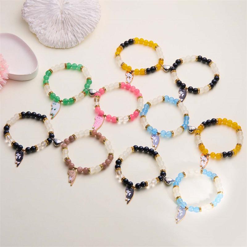 Summer Glass Bead Animal Hand Chain With Magnetic Closure For Couples Casual Wear