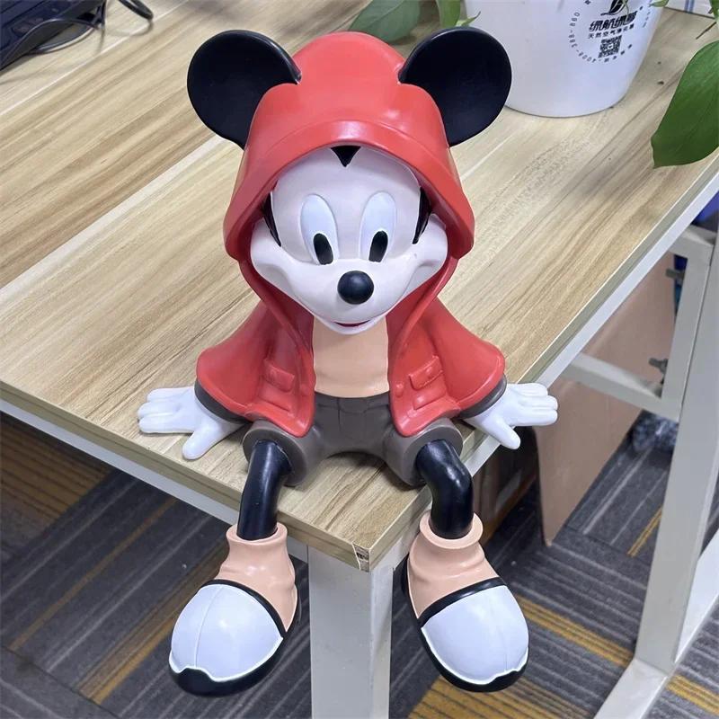 30cm Green/Red Sitting Posture Mickey Mouse Figures Resin Statue Tv Cabinet Office Desktop Home Decor Ornament Gift