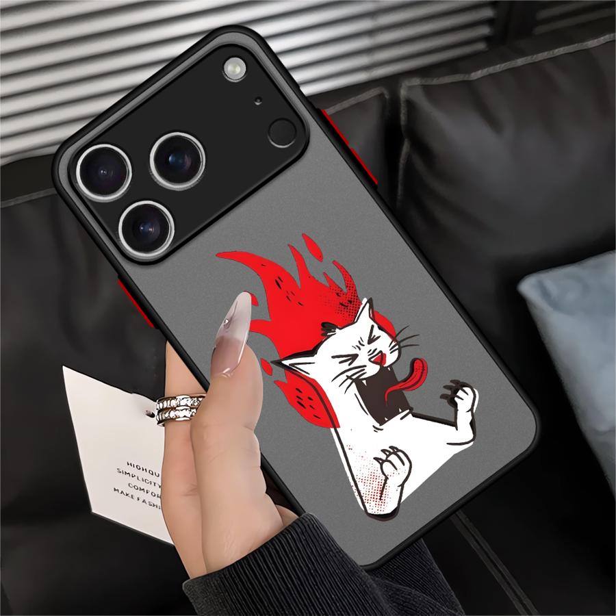 

Strange Cat Case for iPhone 17 Pro Max 15 XS XR 7 8 SE 14 12 Air 16 Plus 11 13 Mini Funda Back Phone Cover iPhone17