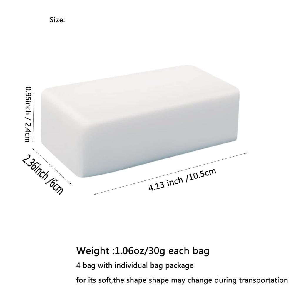 Vanntett kanaltetning reparasjon tetningsleire 4-pakning hvit formbar silikonsparkel Hurtig reparasjonsslam for rørtilkobling, vegghull, luftkondisjoneringshull