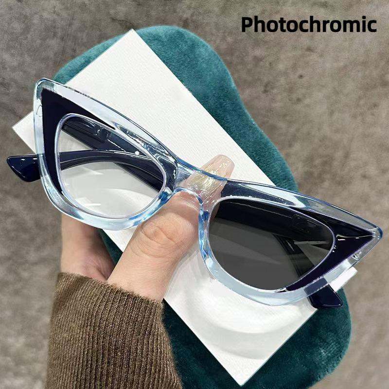 Fashion Anti Blue Light Photochromic Reading Glasses Unisex Eagle-eye Presbyopia Eyeglasses 0 To +4.0