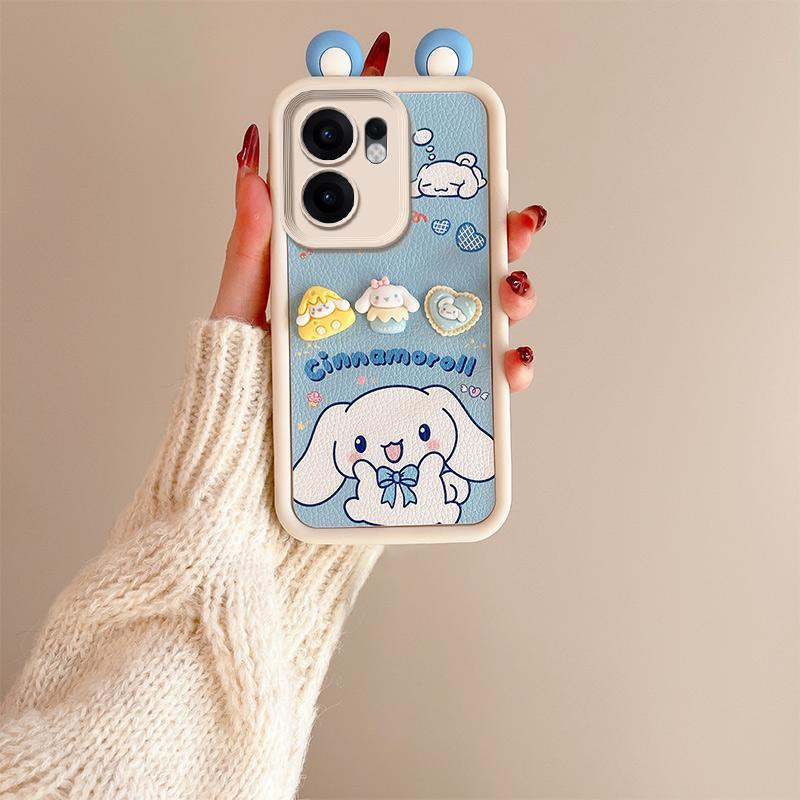 KEYSION Urocze Uszy Kreskówkowe 3D Etui dla OPPO Reno13 F 5G z Bransoletką Miękkie Silikonowe Wstrząsoodporne Etui na Telefon dla OPPO Reno 13F 5G