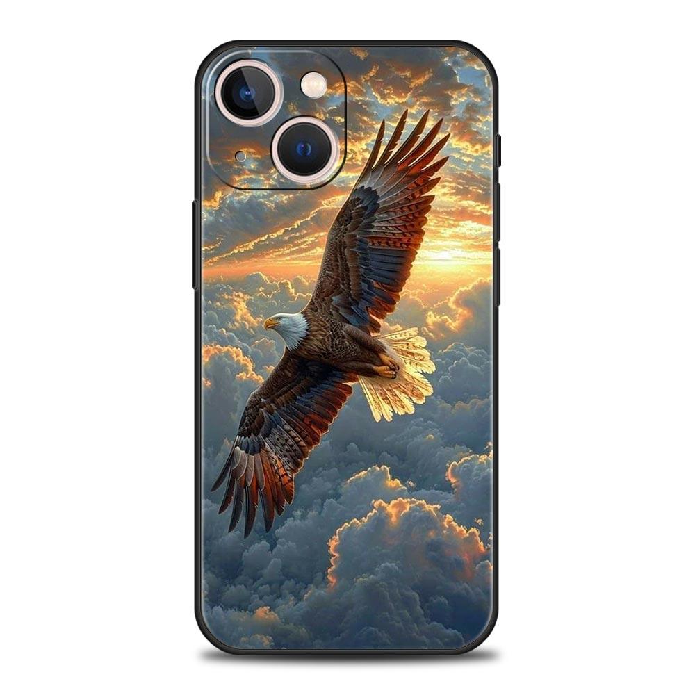 Eagle Phone Case For iPhone 17 16 15 Pro Max 11 12 13 14 7 8 Plus SE 2020 X XR XS Cover Soft Black