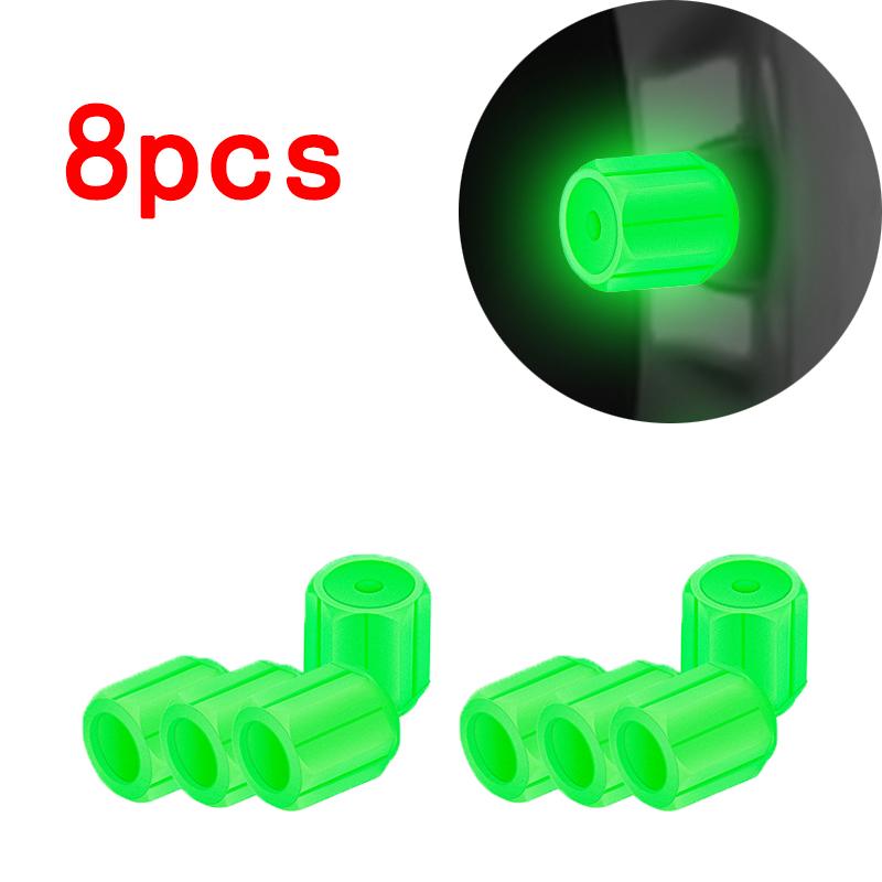 Luminous Tire Valve Caps 6 Colors Car Motorcycle Glowing Valve Cover Car Tire Wheel Hub Styling Tool Auto Accessories 4/8/20Pcs