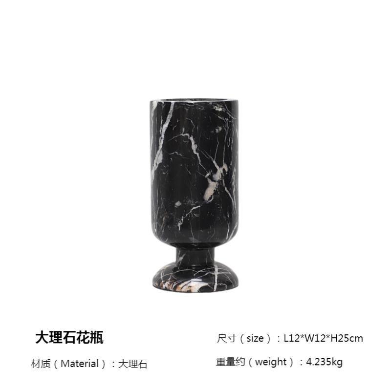 

Nordic Luxury Natural Marble Vase for Living Room Coffee Table Hotel Desktop Flower Arrangement