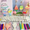 Handmade Ice Cream Graffiti Kit Wooden Ice Cream Pendant Hand Drawn DIY Graffiti Set  Decorations