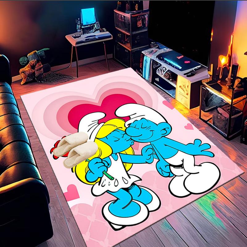 Blue Smur-f Characters Area Rug Suitable for Indoor And Outdoor,Carpets for Kitchens, Homes, Offices, Living Rooms,Home Decor,Christmas Gift