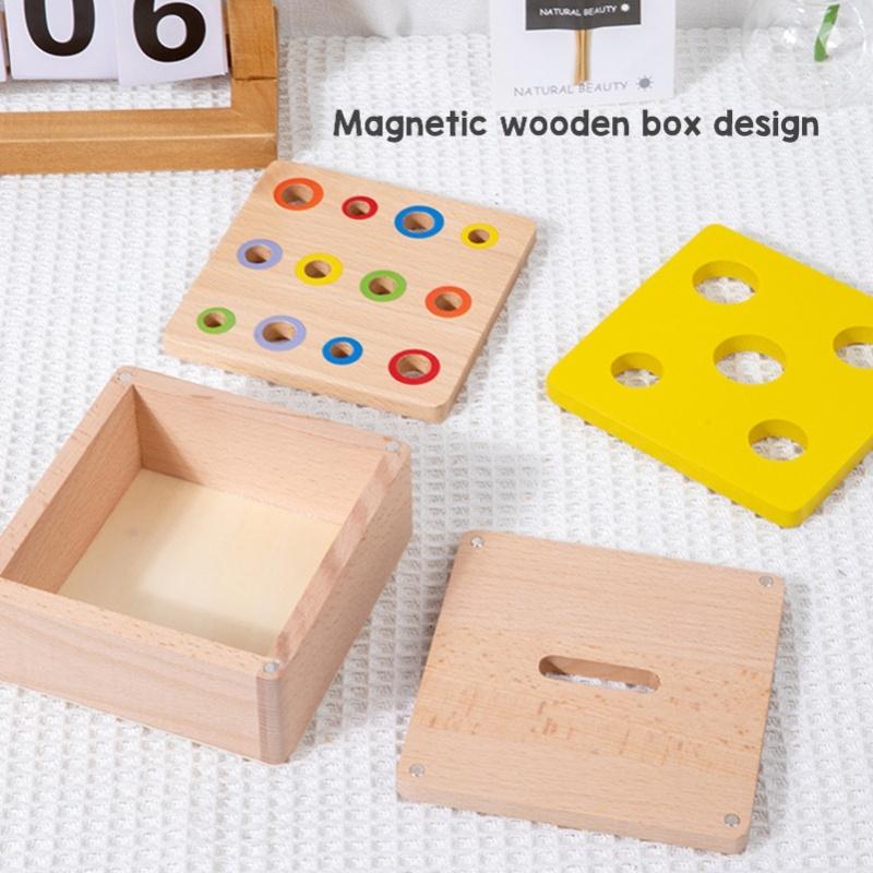 4 In 1 Wooden Play Kit Object Permanence Box Carrot Harvest Shape Color Sorting Stacking Learning Toy For Toddlers