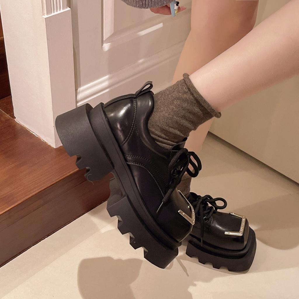 European and American Neutral Hip-hop Style Single Shoes Women's 2025 Spring New Niche Design Comfortable and Non-slip Small Leather Shoes