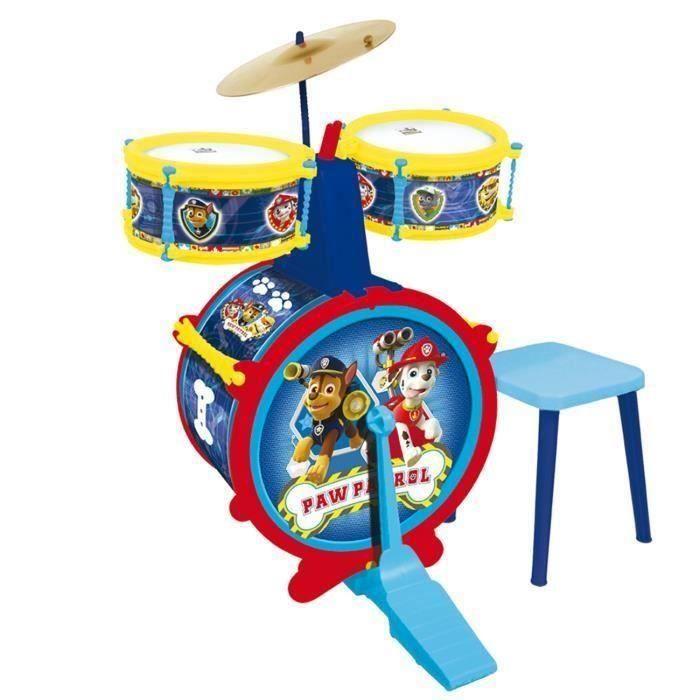 Batterie - PAT PATROUILLE - Grosse caisse, deux tambours, cymbale - Pour enfant de 3 ans et plus