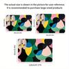 Flannel Thickness 0.47inch - 1pc Abstract Geometric Patchwork Pattern Door Mat, Colorful Irregular Shapes and Lines with Modern