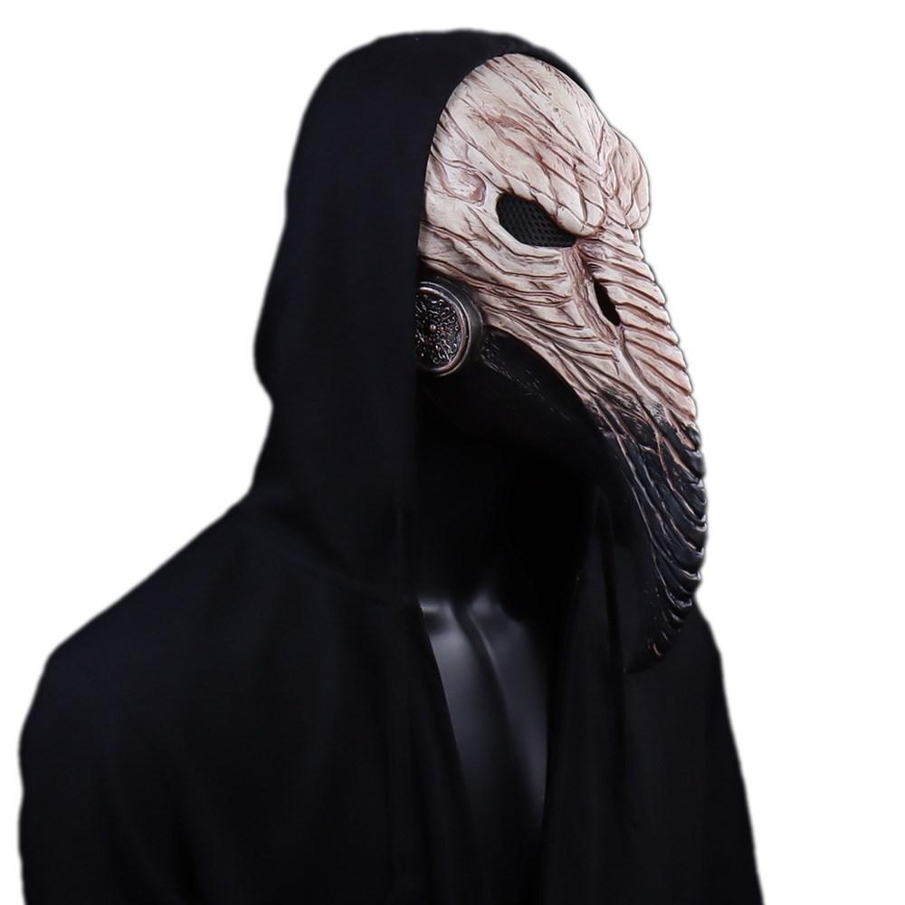 Maschera Steampunk Dottore della Peste Cosplay Becco Lungo a Becco d'Uccello Casco in Lattice Costumi di Carnevale Mascherata Halloween Oggetti di Scena