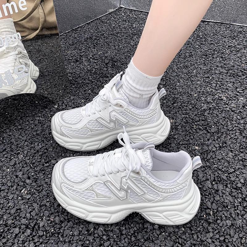 Thin dad shoes women's summer new versatile thick-soled breathable mesh lightweight casual sports shoes tide