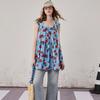 Dress Personalized Full Print Design Age-reducing Suspender Skirt Summer Vacation Style Loose Short Girl Dress Women