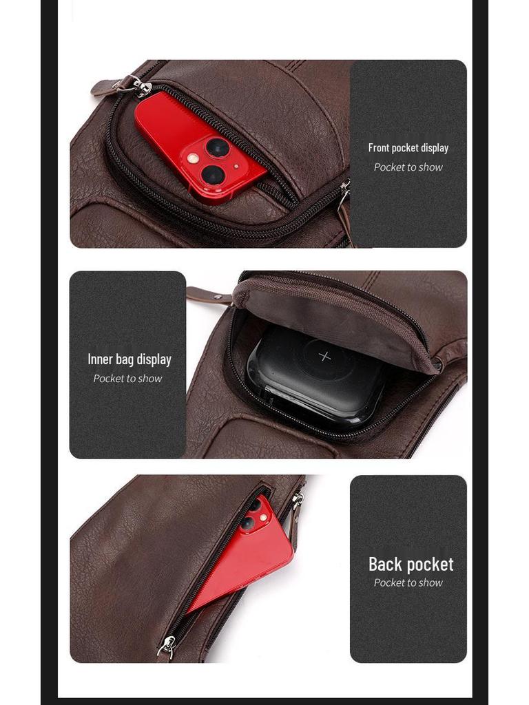 2023 Men's Trendy Chest Crossbody Bag: Versatile Shoulder and Street Backpack for Sports & Commute.