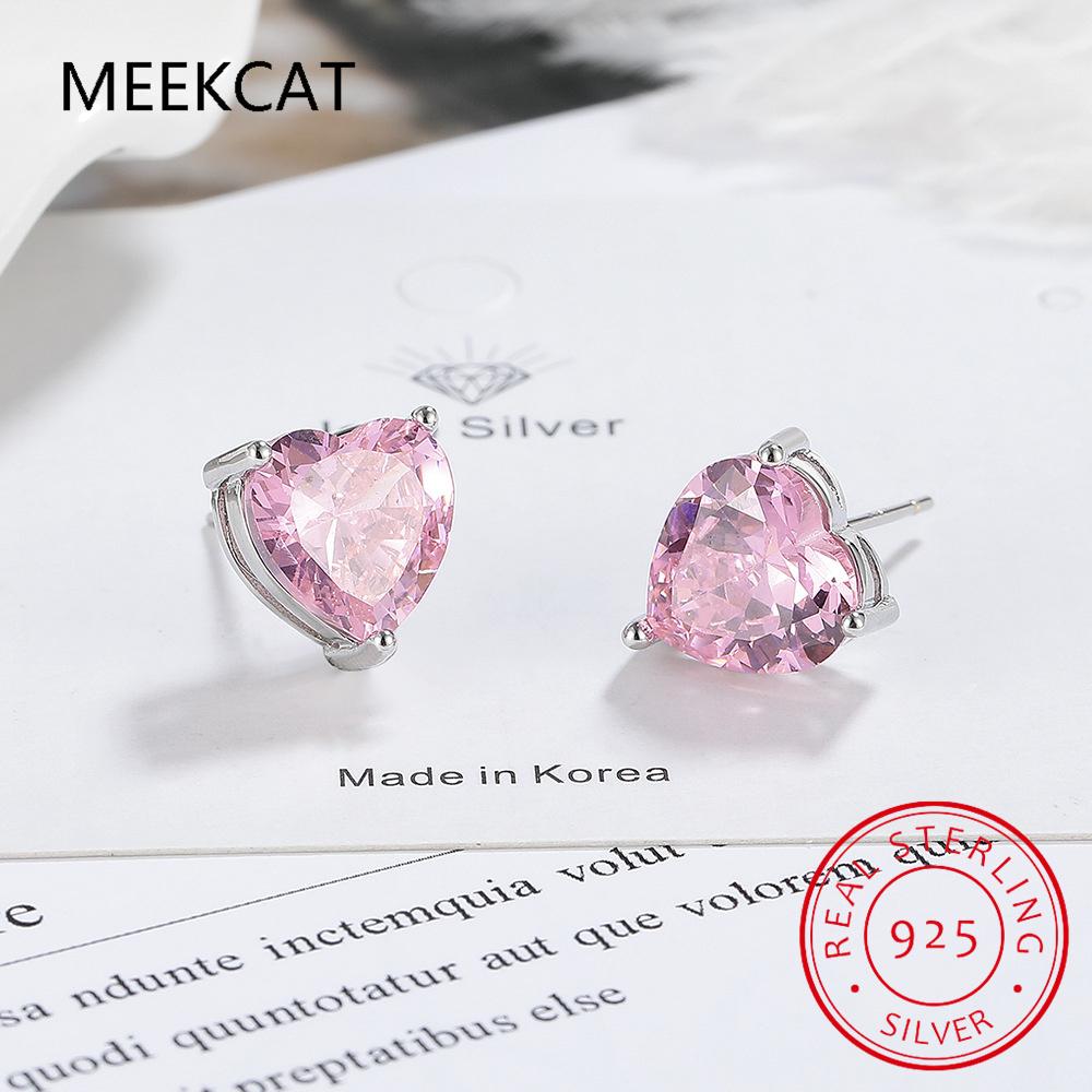 Heart Cut Genuine Peridot 925 Sterling Silver Stud Earrings for Women Fashion Green Gemstone Statement Jewelry
